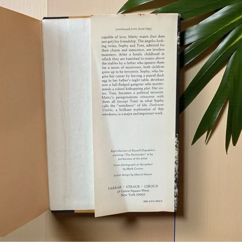 William Golding Darkness Visible | 1979 4th Printing Hardcover with Dust Jacket